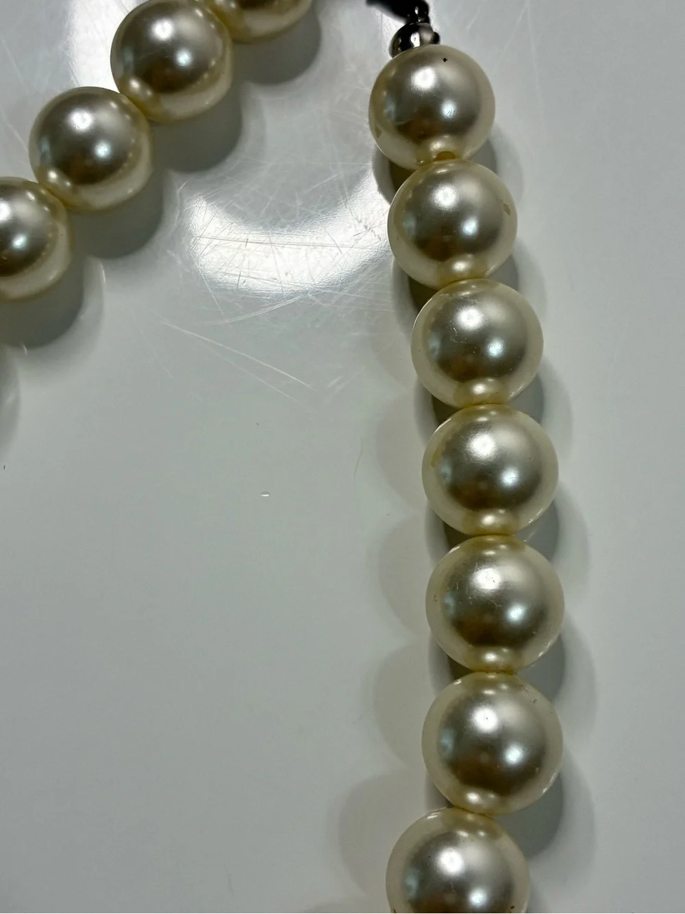 Classic Pearl Necklace - Cream Pearlescent Beads